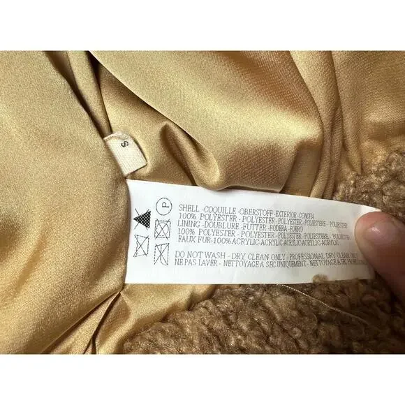 Capulet Aiden Sherpa Trucker Jacket Camel Teddy Fuzzy Crop Coat Size Small - Picture 13 of 13